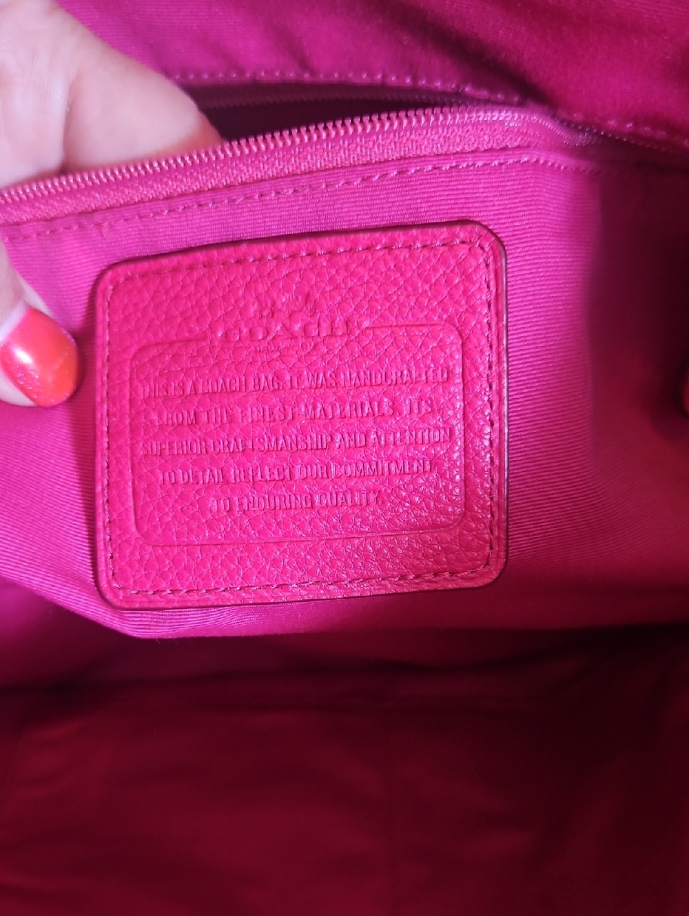 EUC Coach Ava Pink Pebble Leather Tote Bag - Signature Gold Logo - Picture 9 of 14